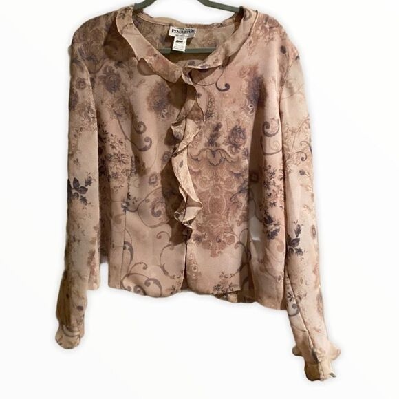 Pendleton Ruffled Printed Top Sz 16 - Picture 1 of 8